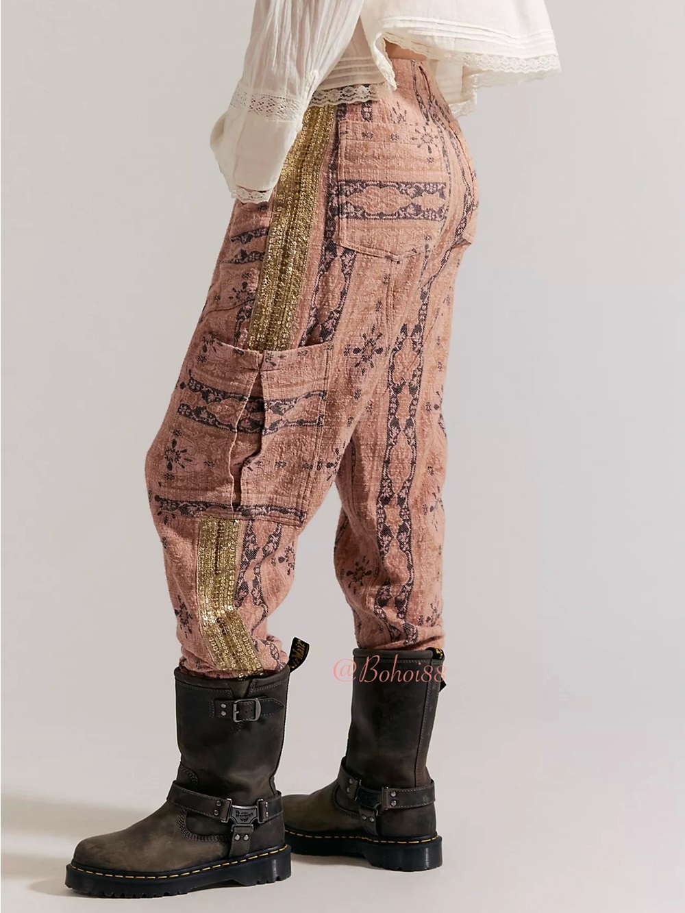 NWT Free People Bay To Breakers Jacquard Harem Pants